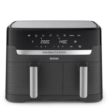 Tefal Dual Easy Fry & Grill EY905B kaksinkertainen 8,3 l lattialaite 2700 W kiertoilmakypsennin harmaa