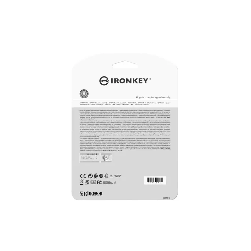 Kingston Technology IronKey 64GB USB-C Vault Privacy 50C AES-256 salattu, FIPS 197