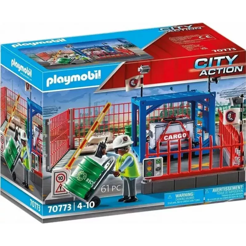 Playmobil rahtivarasto -setti PLAYMOBIL 70773 lastausrampilla ja trukilla