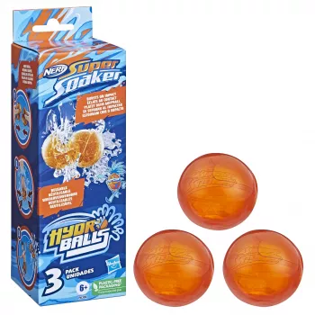 Nerf Super Soaker Hydro Balls 3 kpl:n pakkaus, uudelleenkäytettävät vedellä täytettävät pallot