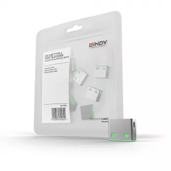 Lindy USB-porttitulppa (ilman avainta) – 10 kpl pakkaus, värikoodi: vihreä