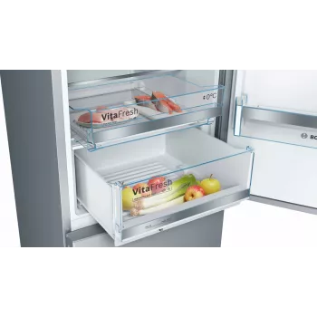 Bosch Serie 6 KGE39ALCA jääkaappipakastin, vapaasti seisova, 201 cm, pakastin 94 l, C, ruostumaton teräs