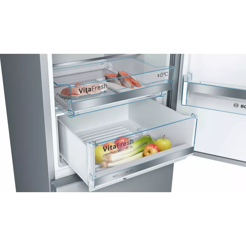 Bosch Serie 6 KGE39ALCA jääkaappipakastin, vapaasti seisova, 201 cm, pakastin 94 l, C, ruostumaton teräs