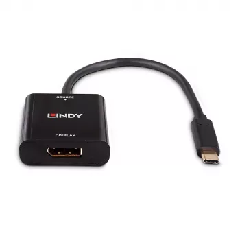 Lindy USB Type C - DisplayPort 4K144 -muunnin, USB Type-C, DisplayPort-lähtö, 3840 x 2160 pikseliä