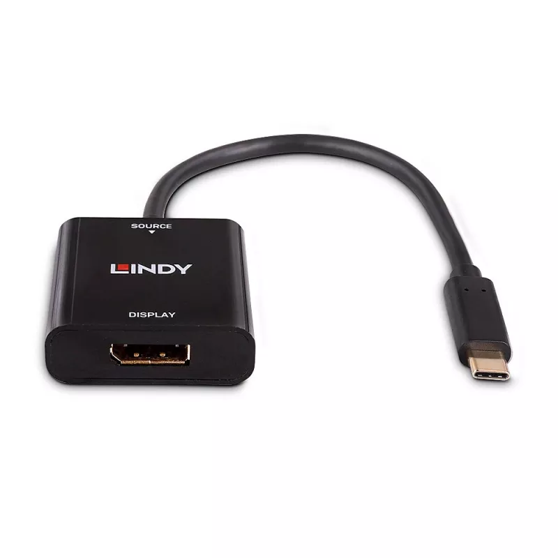 Lindy USB Type C - DisplayPort 4K144 -muunnin, USB Type-C, DisplayPort-lähtö, 3840 x 2160 pikseliä