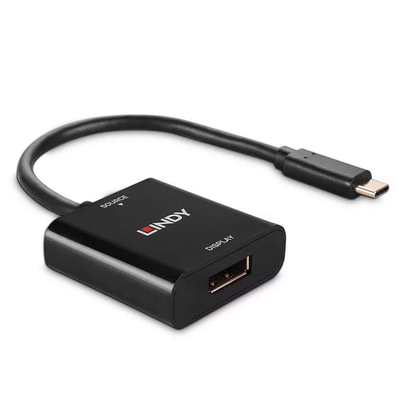 Lindy USB Type C - DisplayPort 4K144 -muunnin, USB Type-C, DisplayPort-lähtö, 3840 x 2160 pikseliä