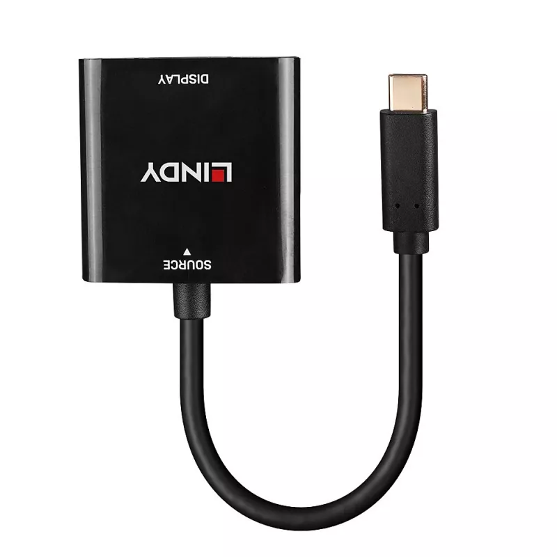 Lindy USB Type C - DisplayPort 4K144 -muunnin, USB Type-C, DisplayPort-lähtö, 3840 x 2160 pikseliä
