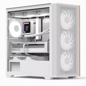 Aerocool D301A Mini Tower valkoinen, puu
