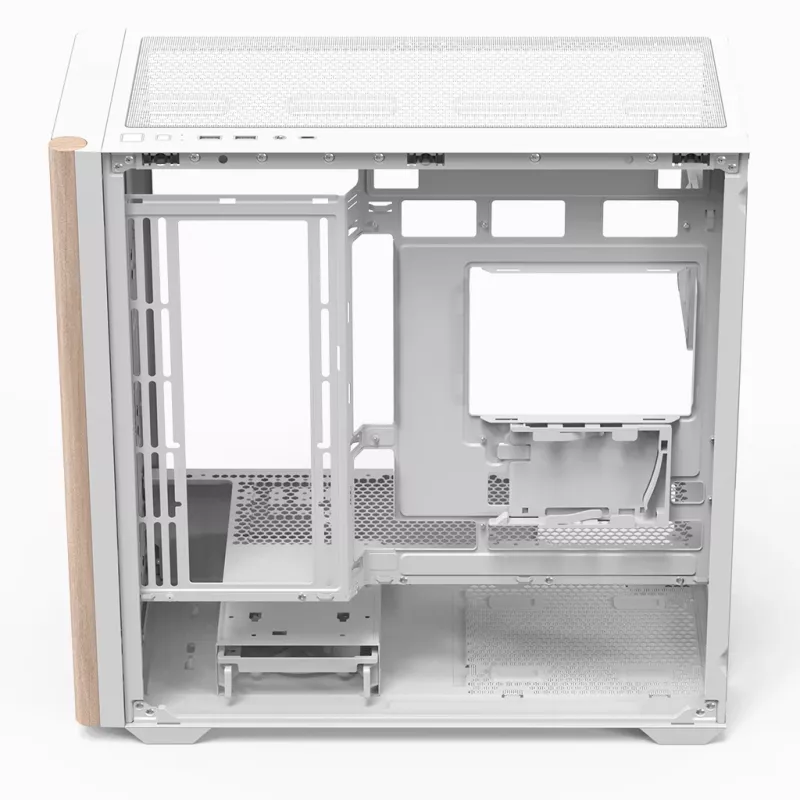 Aerocool D301A Mini Tower valkoinen, puu