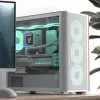 Aerocool D301A Mini Tower valkoinen, puu