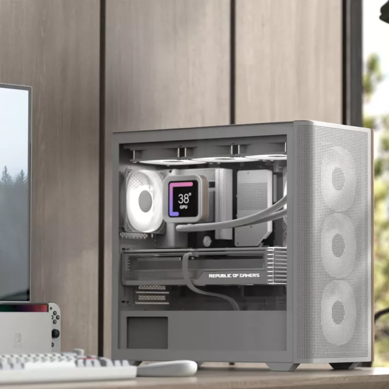 Aerocool D301A Mini Tower valkoinen, puu