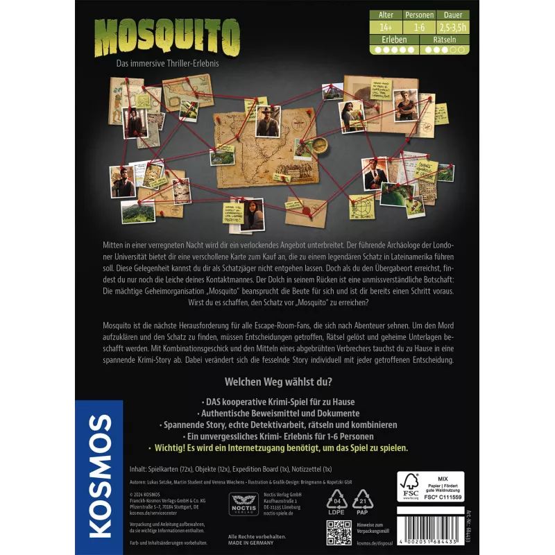 Kosmos Masters of Crime: Mosquito 210 min lautapeli matka/seikkailu