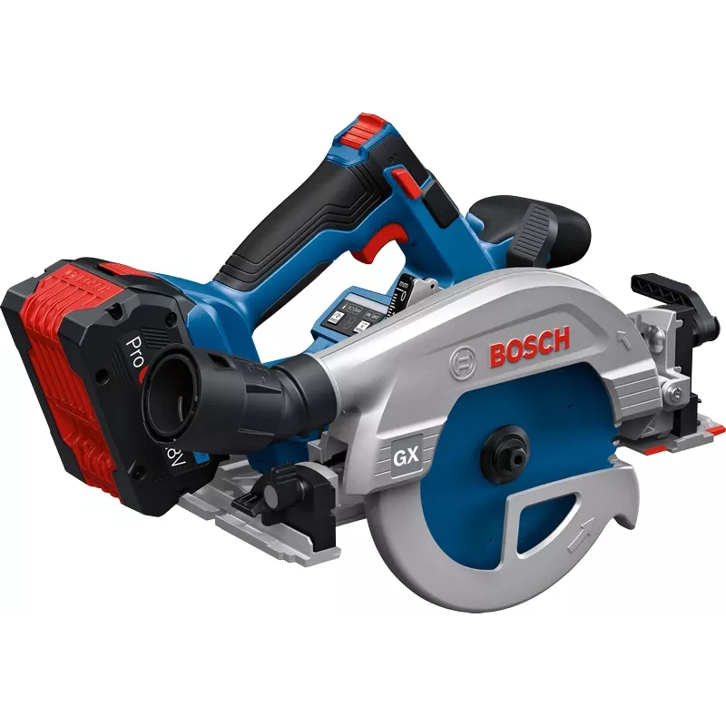 Bosch GKS 18V-57-2 GX Professional 06016C1000 akkukäyttöinen käsipyörösaha, 18 V, 165 mm terä, 20 mm reikä, solo (ilman akkua ja laturia), sininen/musta