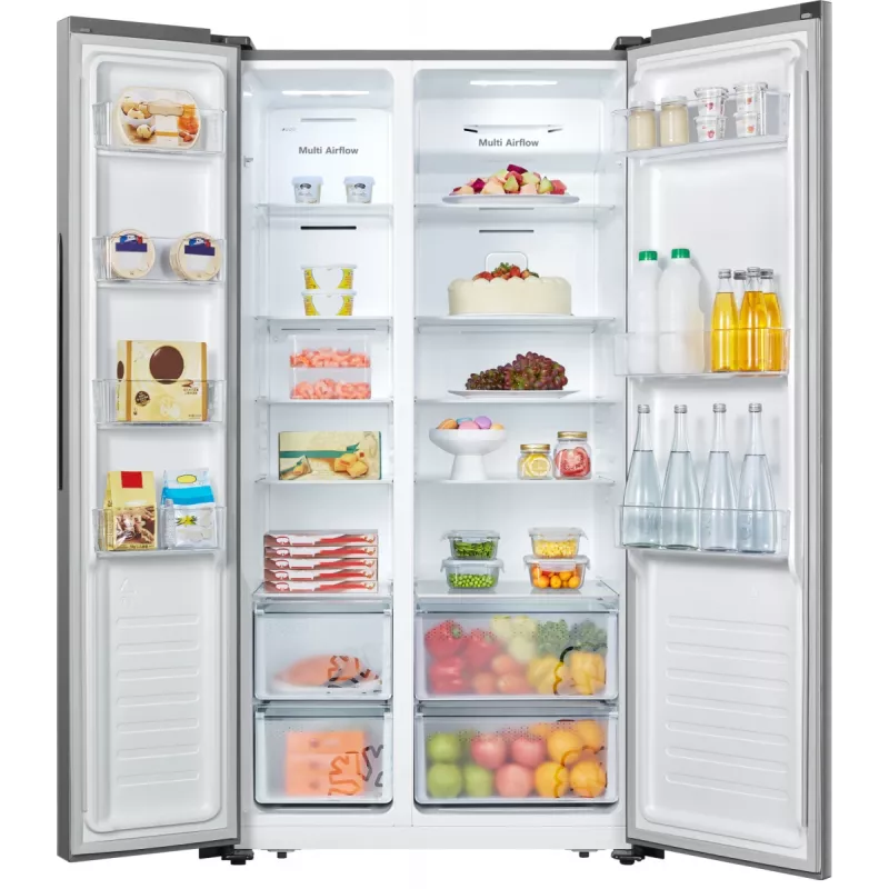 Hisense RS677N4ACC Side-by-Side-jääkaappi vapaasti seisova 519 L ruostumaton teräs