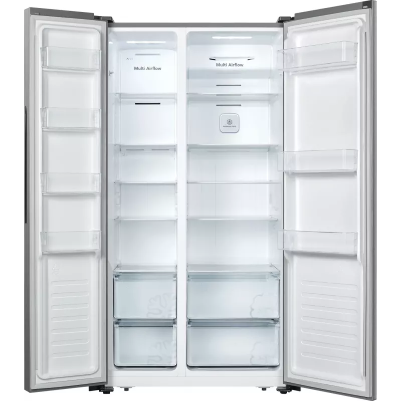 Hisense RS677N4ACC Side-by-Side-jääkaappi vapaasti seisova 519 L ruostumaton teräs