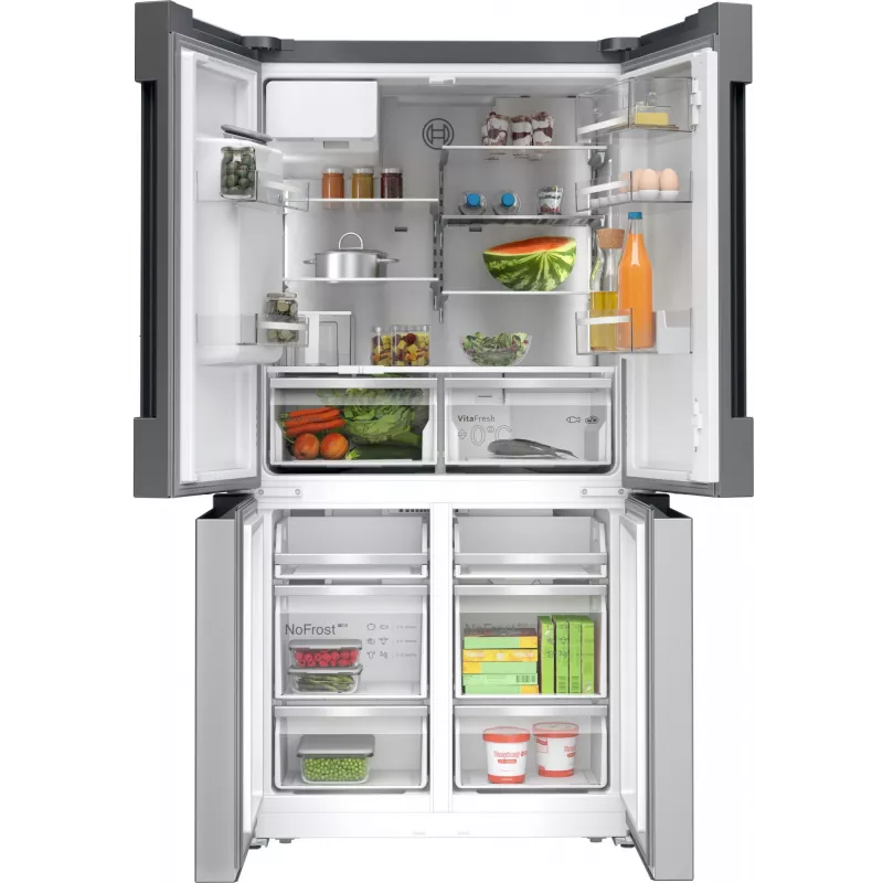 Bosch Serie 6 KFI96APEA French Door -jääkaappipakastin, 574 l (375 l jääkaappi + 199 l pakastin), energialuokka E, Home Connect, harjattu ruostumaton teräs