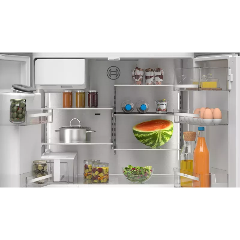 Bosch Serie 6 KFI96APEA French Door -jääkaappipakastin, 574 l (375 l jääkaappi + 199 l pakastin), energialuokka E, Home Connect, harjattu ruostumaton teräs
