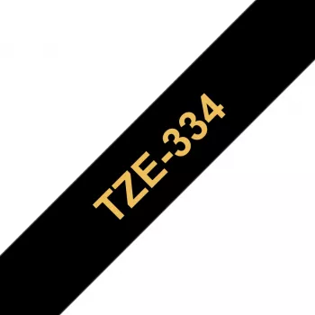 Tarratulostinauha Brother TZE334 12 mm kulta mustalla