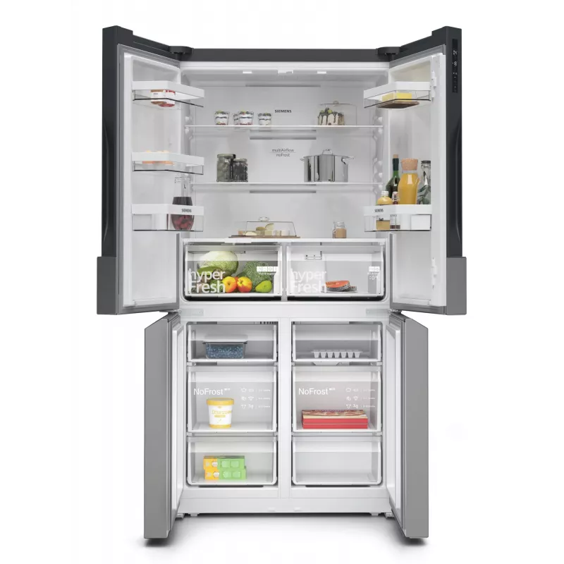 Siemens iQ300 KF96NVPEA French Door side-by-side-jääkaappipakastin, 605 l (405 l + 200 l), hopea