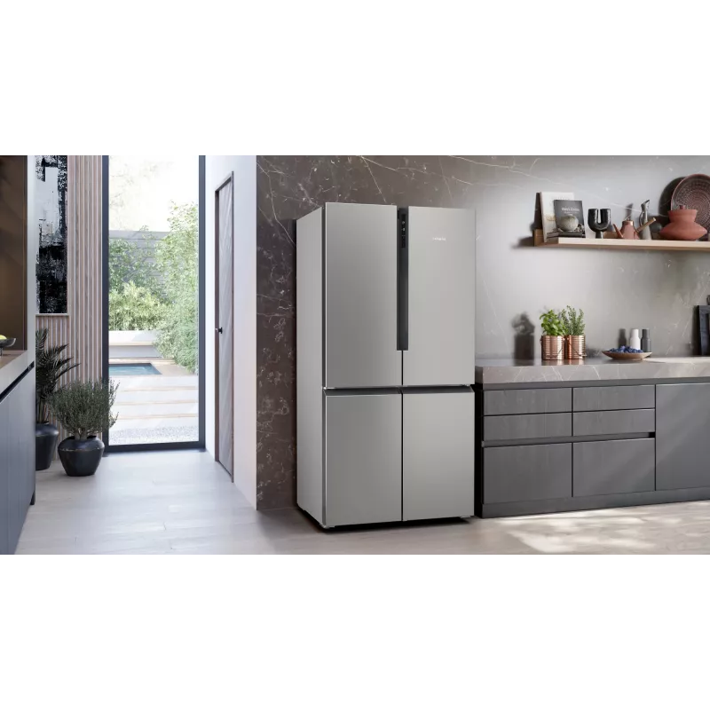 Siemens iQ300 KF96NVPEA French Door side-by-side-jääkaappipakastin, 605 l (405 l + 200 l), hopea