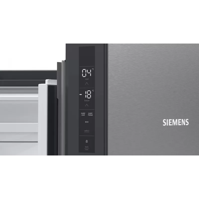 Siemens iQ300 KF96NVPEA French Door side-by-side-jääkaappipakastin, 605 l (405 l + 200 l), hopea