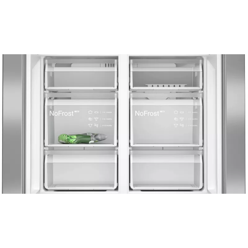 Siemens iQ300 KF96NVPEA French Door side-by-side-jääkaappipakastin, 605 l (405 l + 200 l), hopea