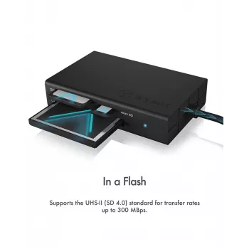 ICY BOX IB-CR401-C3 kortinlukija USB 3.2 Gen 1 (3.1 Gen 1) Type-C musta