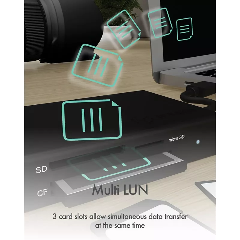 ICY BOX IB-CR401-C3 kortinlukija USB 3.2 Gen 1 (3.1 Gen 1) Type-C musta