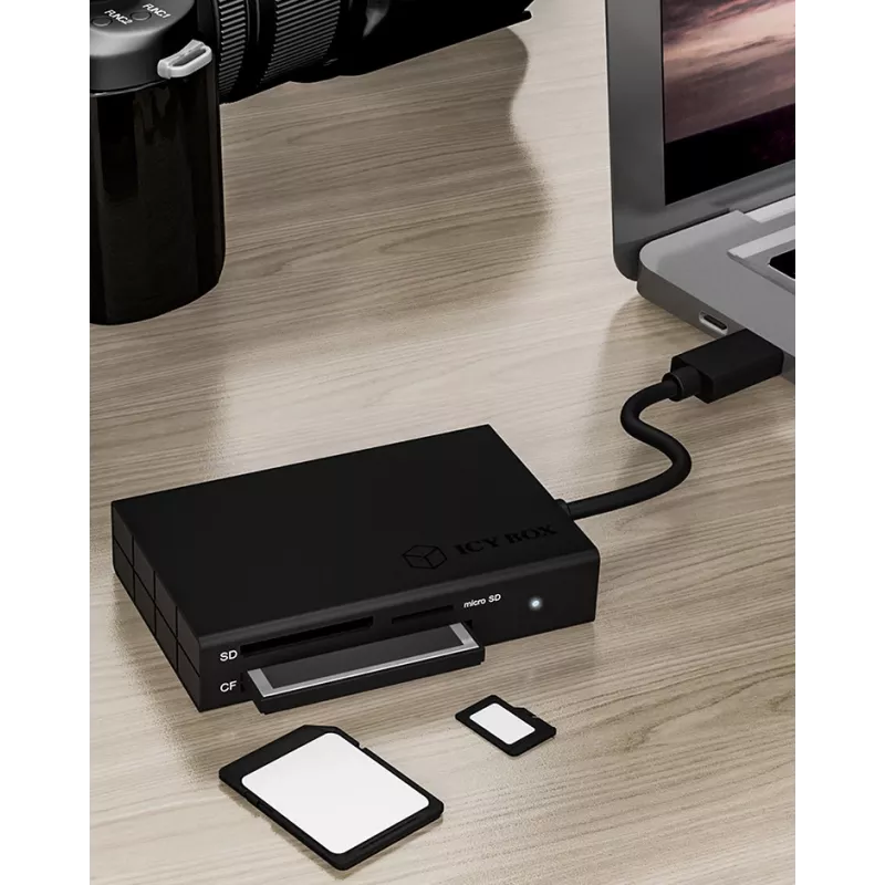ICY BOX IB-CR401-C3 kortinlukija USB 3.2 Gen 1 (3.1 Gen 1) Type-C musta