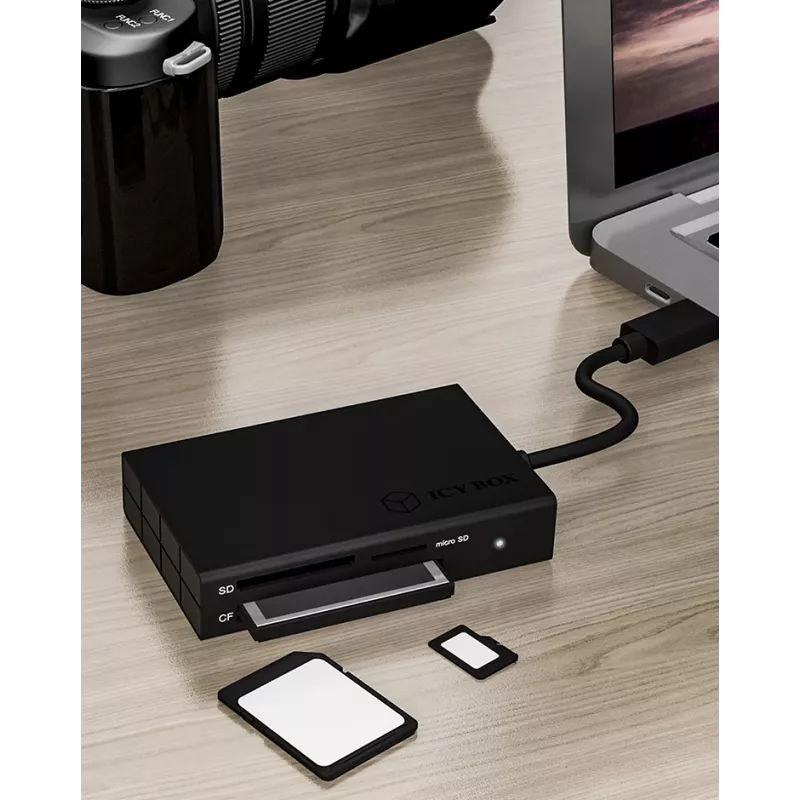 ICY BOX IB-CR401-C3 kortinlukija USB 3.2 Gen 1 (3.1 Gen 1) Type-C musta