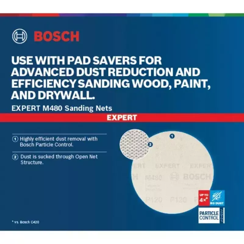 Hiomapaperit Bosch Expert M480 150 mm K240, 50 kpl:n pakkaus