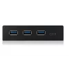 ICY BOX IB-HUB1418-i3 3,5 tuuman etupaneeli USB 3.0 -hubilla, 3x USB Type-A, 1x USB Type-C, musta