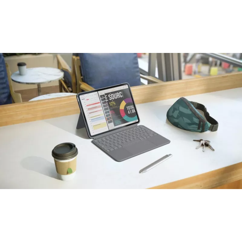 LOGITECH Combo Touch iPad Air 11in 5th Gen Oxford harmaa Qwertz saksa