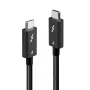 Lindy 1 m Thunderbolt 4 -kaapeli, 40 Gbit/s, passiivinen, uros, uros, 1 m, 40 Gbit/s, musta, nikkeli/kulta