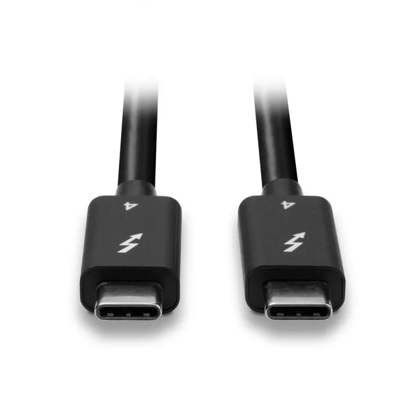 Lindy 1 m Thunderbolt 4 -kaapeli, 40 Gbit/s, passiivinen, uros, uros, 1 m, 40 Gbit/s, musta, nikkeli/kulta