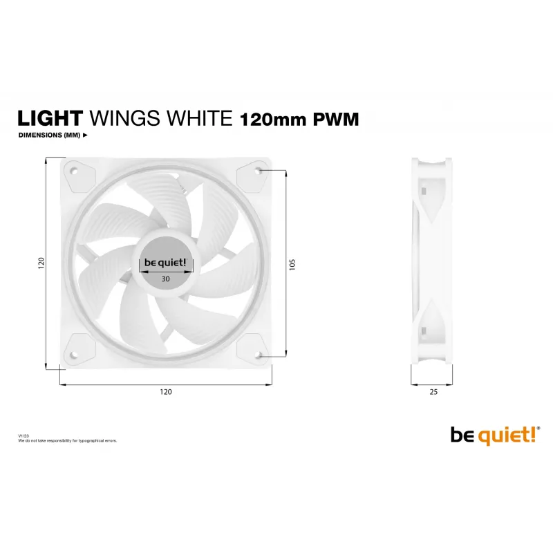 be quiet Light Wings White | 120mm PWM Triple Pack tietokonekotelon tuuletin 12 cm 3 kpl