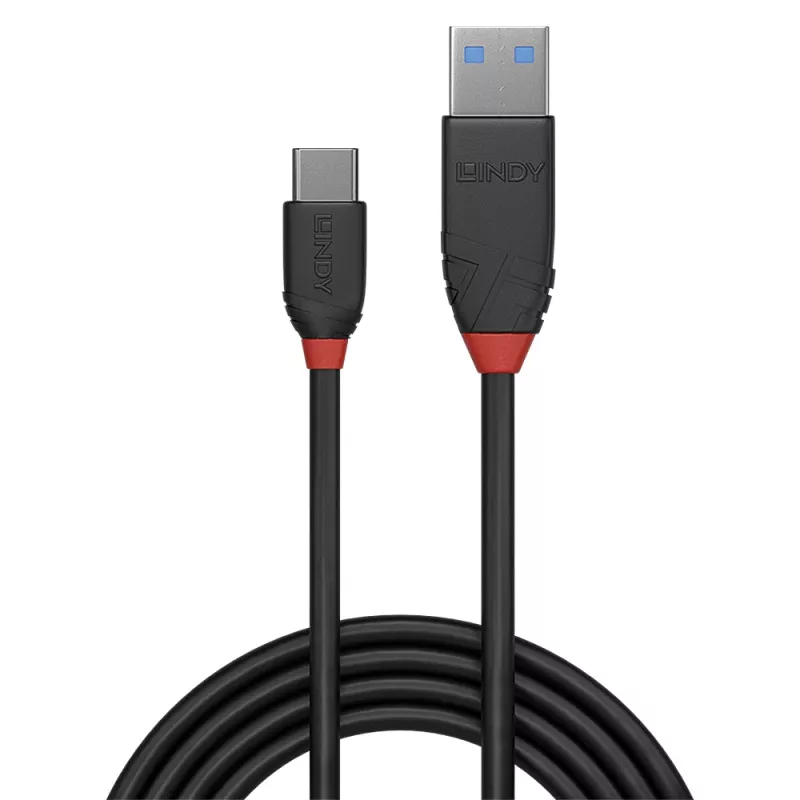 Lindy 1,5 m USB 3.2 Type-A - Type-C -kaapeli, 10 Gbit/s, Black Line, 1,5 m, USB A, USB C, USB 3.2 Gen 1 (3.1 Gen 1), 10 Gbit/s, musta