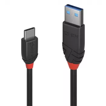 Lindy 0,5 m USB 3.2 Type-A - Type-C -kaapeli, 10 Gbit/s, Black Line, 0,5 m, USB A, USB C, USB 3.2 Gen 1 (3.1 Gen 1), 10 Gbit/s, musta