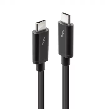 Lindy 1 m Thunderbolt 3 -kaapeli, passiivinen, uros, uros, 1 m, 20 Gbit/s, musta, 60 W