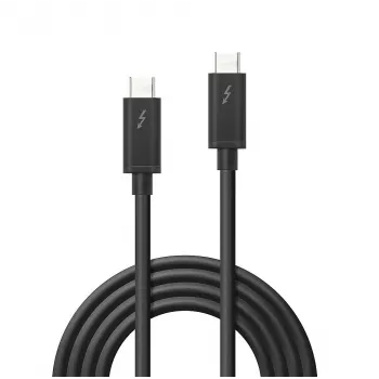 Lindy 1 m Thunderbolt 3 -kaapeli, passiivinen, uros, uros, 1 m, 20 Gbit/s, musta, 60 W