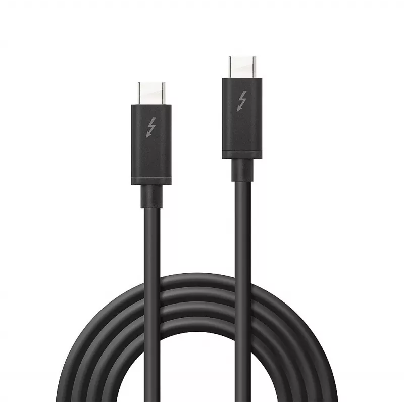 Lindy 1 m Thunderbolt 3 -kaapeli, passiivinen, uros, uros, 1 m, 20 Gbit/s, musta, 60 W