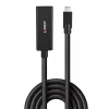Lindy 5 m USB 3.2 Gen 2 C/C aktiivinen jatkokaapeli, 5 m, USB C, USB C, USB 3.2 Gen 2 (3.1 Gen 2), 10 Gbit/s, musta