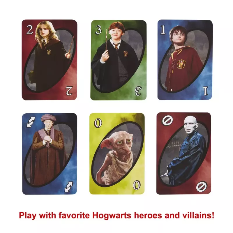 Korttipeli MATTEL UNO Harry Potter – poistopeli, yli 7-vuotiaille