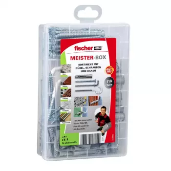 Fischer MEISTER-BOX UX ruuvi- ja tappisarja 75 kpl