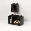 room copenhagen LEGO Brick Shelf 8+4 musta — modulaarinen seinähylly 2 tasolla