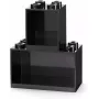 room copenhagen LEGO Brick Shelf 8+4 musta — modulaarinen seinähylly 2 tasolla