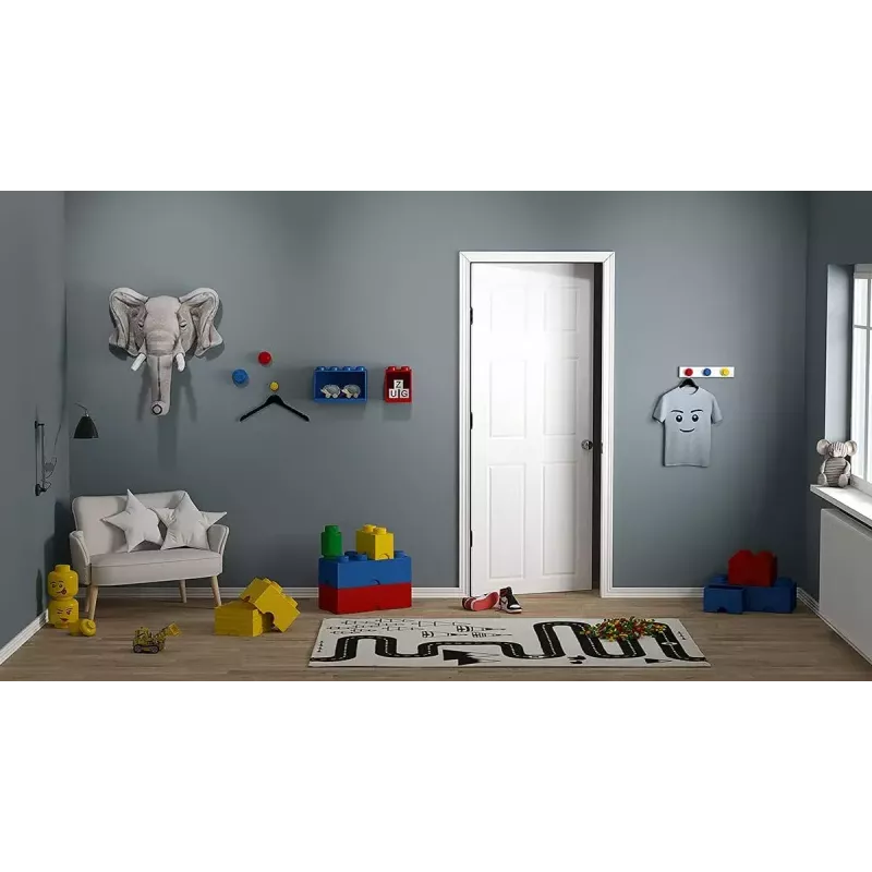 Hylly Room Copenhagen LEGO Brick Shelf 8+4 punainen, 2 hyllyä