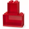 Hylly Room Copenhagen LEGO Brick Shelf 8+4 punainen, 2 hyllyä