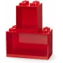 Hylly Room Copenhagen LEGO Brick Shelf 8+4 punainen, 2 hyllyä