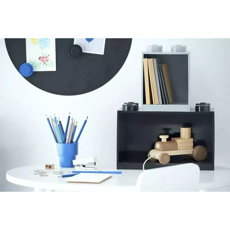 Hylly Room Copenhagen LEGO Brick 8 Shelf musta, modulaarinen näyttöhylly